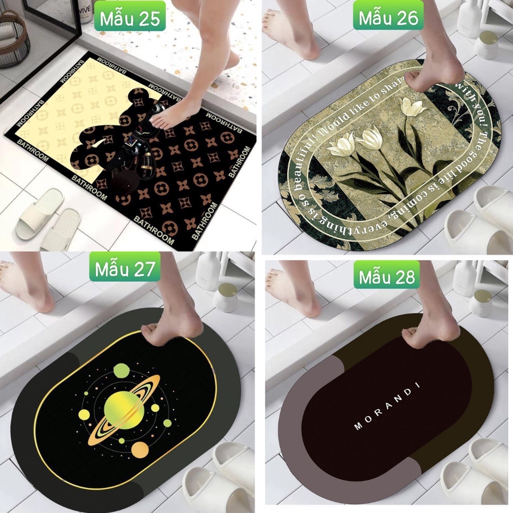 Thảm lau chân thấm hút tốt chống trượt 40x60, trang trí nhà cửa, thảm chùi chân