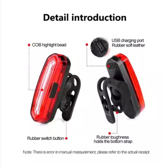 Đèn hậu xe đạp 3 pha, 5 chế độ sáng, sạc USB hỗ trợ 48h dùng liên tục