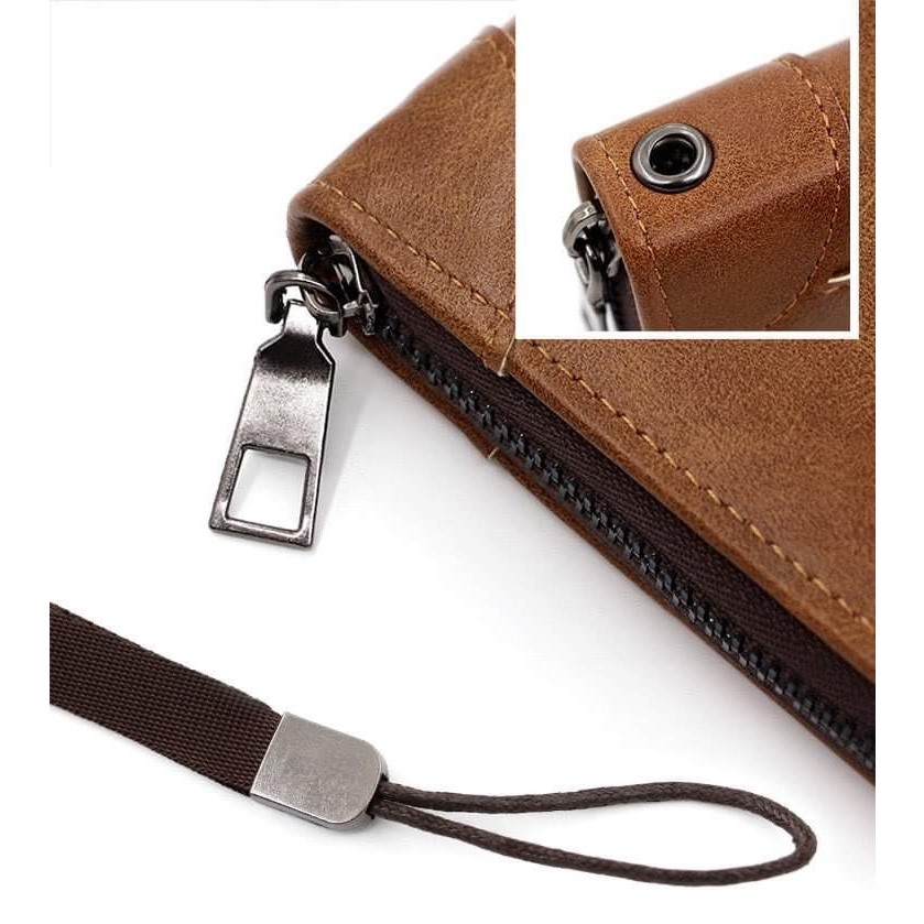 Ví Da Nam Cầm Tay Ví Dài Nam Ví Da PU Cao Cấp In Logo Hàng Loại 1