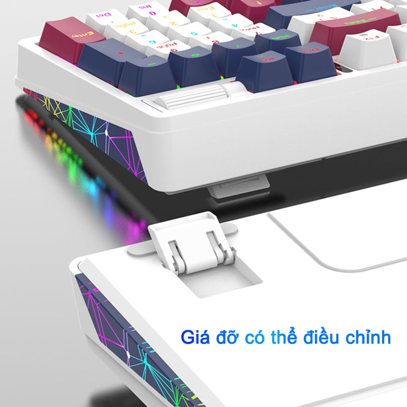 Bàn phím Cơ K85 Ba Màu Kết Hợp Có Đèn LED RGB Bàn Phím Chơi Game 96 Phím Có Có Thể Tháo Lắp Nóng
