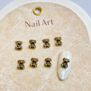 phụ kiện charm gấu hình nơ gắn móng mẫu tay nail 10 cái