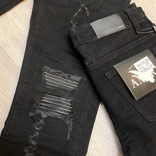 Quần Jeans Nam Amiri Đen Vá Gối Mẫu Mới Nhất Hợp Thời Trang HOT HIT 2023 BN08