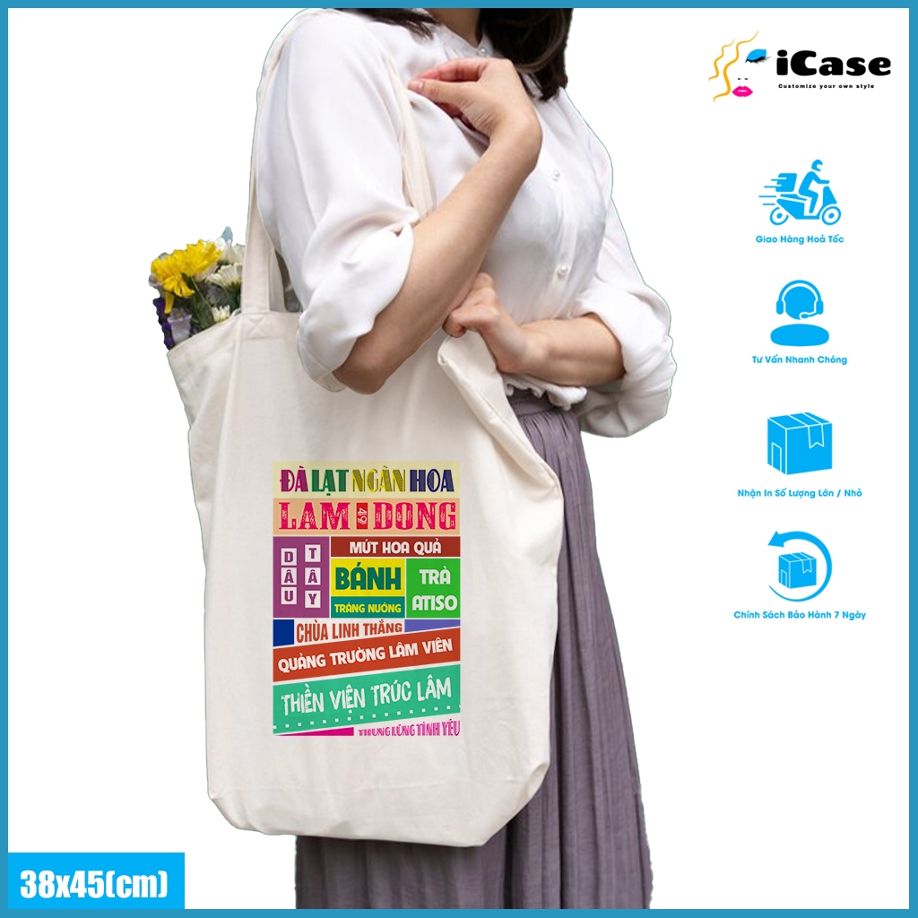 Túi vải Canvas iCase bộ sưu tập tỉnh thành Đắk Lắk -  nhiều kích thước
