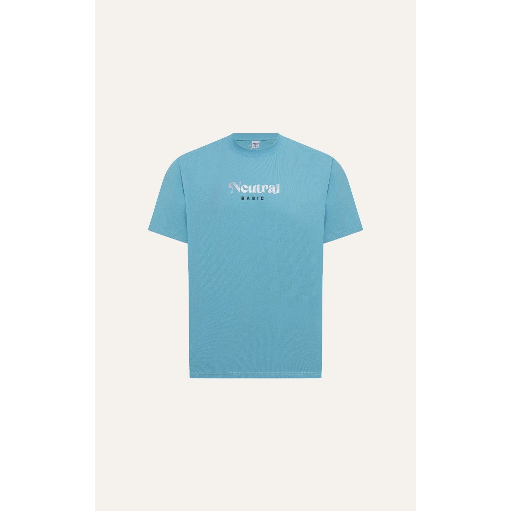 Áo Thun Americus Gosani Oversize In Chữ NEUTRAL BASIC Trước Ngực Màu Xanh