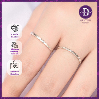 Nhẫn bạc 925 xoắn dẹp trơn - kiểu trơn đơn giản - nhẫn basic unisex flat twist phù hợp cho nam và nữ 1905nt ddreamer