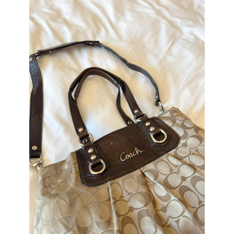 Túi du lịch C0@ch phối da bò size to 40x35