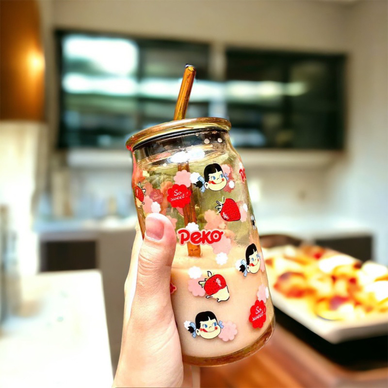 Ly Cốc Thủy Tinh Milky Peko Có Chia Vạch - Ngoinhatienich