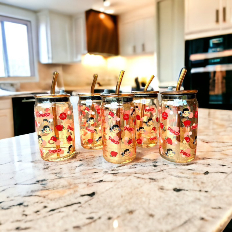 Ly Cốc Thủy Tinh Milky Peko Có Chia Vạch - Ngoinhatienich