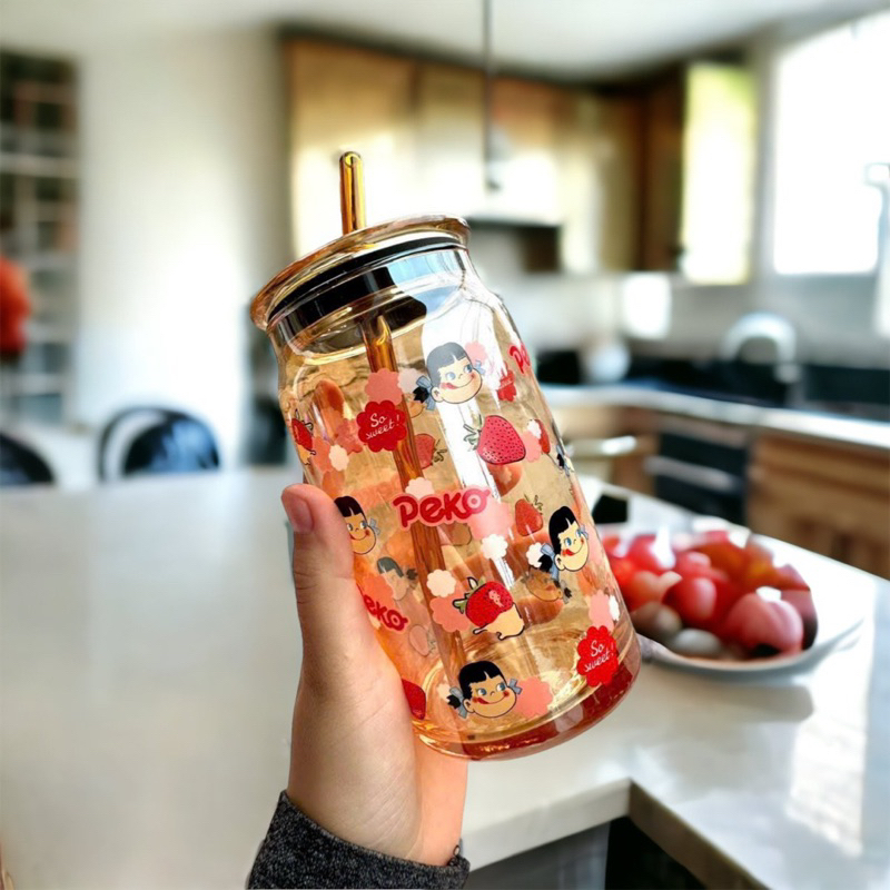 Ly Cốc Thủy Tinh Milky Peko Có Chia Vạch - Ngoinhatienich