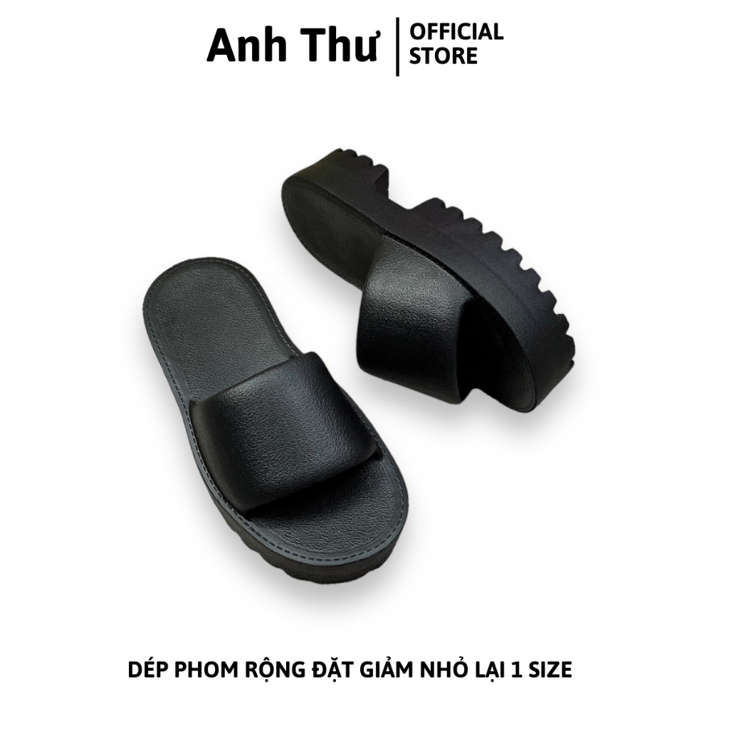 Dép quai ngang nữ đế răng cưa 5cm chất EVA mang nhẹ êm màu nâu nhạt xanh bơ đen size 36 đến 39 - Dép Anh Thư