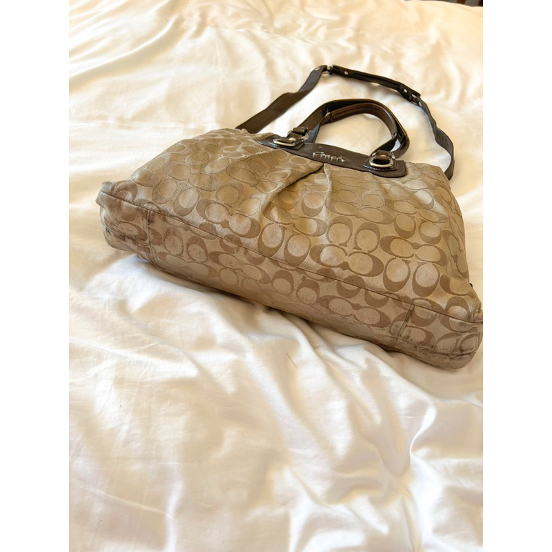 Túi du lịch C0@ch phối da bò size to 40x35