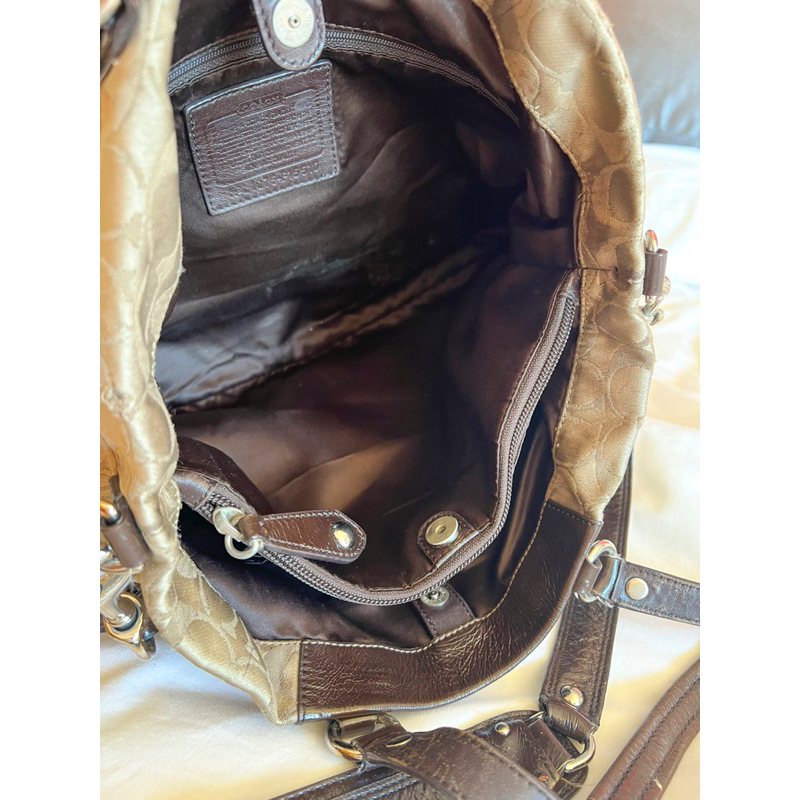 Túi du lịch C0@ch phối da bò size to 40x35