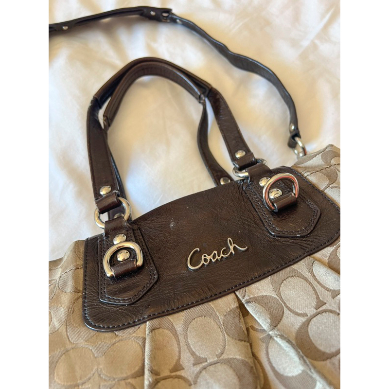 Túi du lịch C0@ch phối da bò size to 40x35