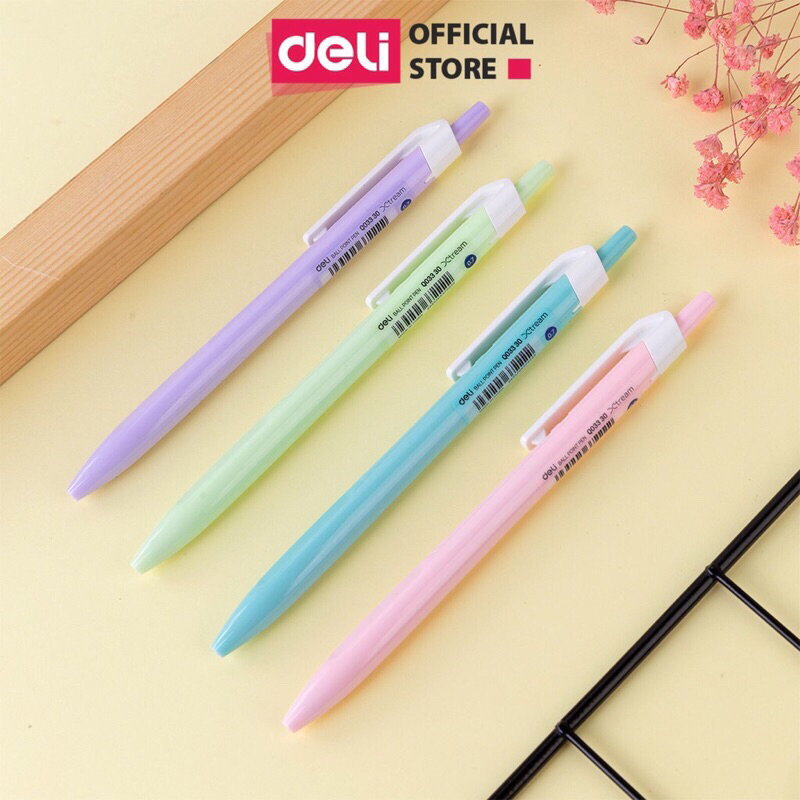 Sét 1 cái bút bi dầu deli  ngòi 0.7 mã Q03336 viết cực trơn