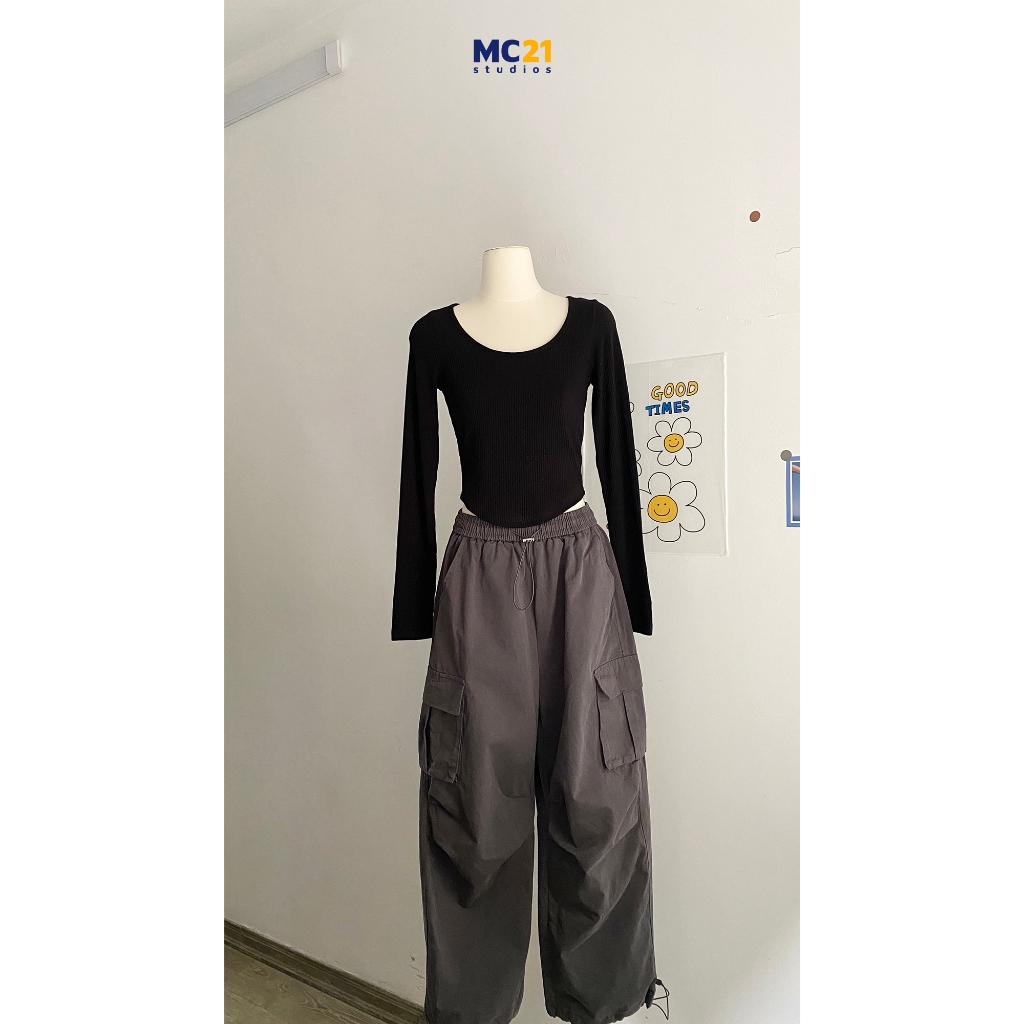 Áo len thun dài tay MC21.STUDIOS sweater Ulzzang Streetwear Hàn Quốc chất len mềm mịn co giãn cao cấp A3846