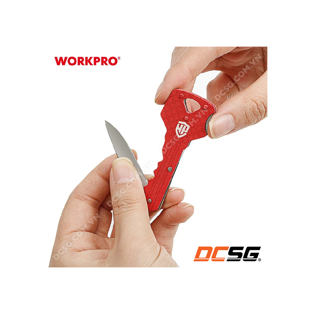 Dao cắt gấp gọn an toàn hình chìa khóa 2.5" Workpro | DCSG