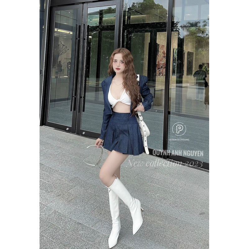 Sét áo bò mix chân váy xinh xỉu