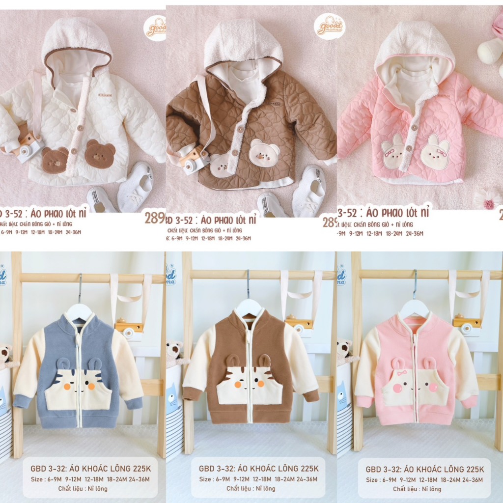 Goodmama - Áo khoác cho bé từ 6 tháng đến 3 tuổi