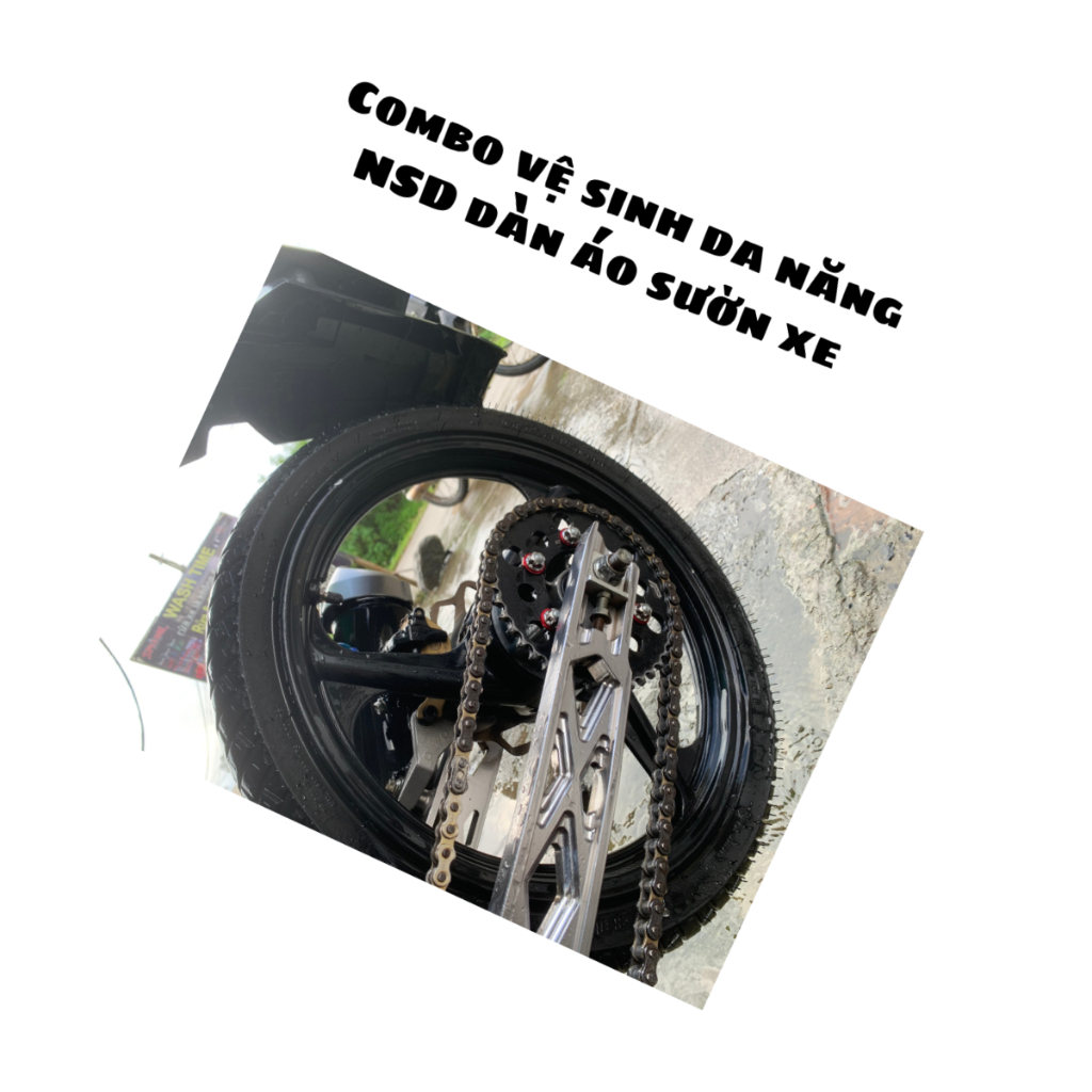 Dung dich vệ sinh dầu nhớt Võ Gia 500ml + bàn chải sên + vòi xịt xương vệ sinh sên NSD dàn áo vỏ xe sườn xe