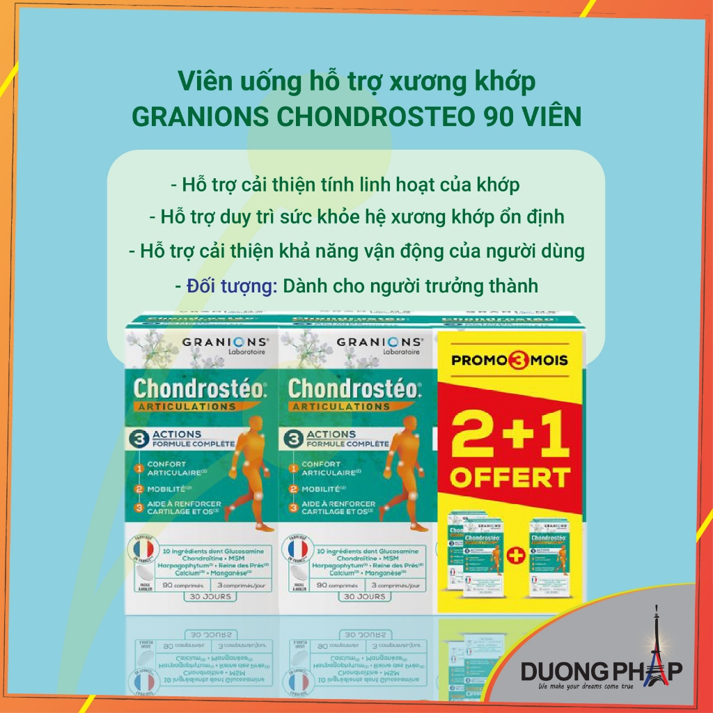 Viên uống Hỗ trợ xương khớp Granios Chondrosteo 90 viên