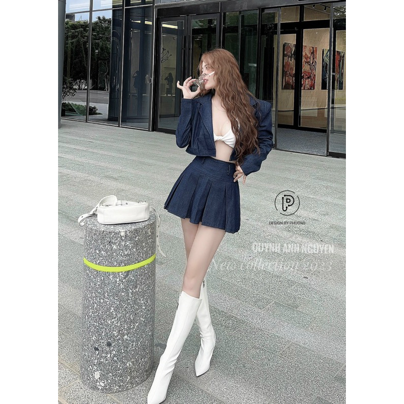 Sét áo bò mix chân váy xinh xỉu