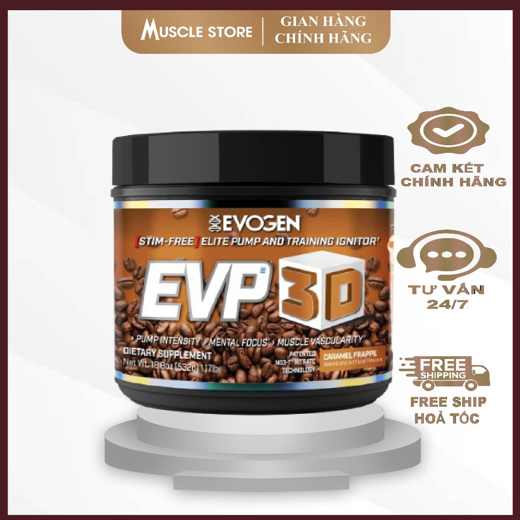 EVP 3D - Evogen , Pre Workout Hỗ Trợ Tăng Sức Mạnh, Sức Bền, Tỉnh Táo Trước Tập, Không Caffein