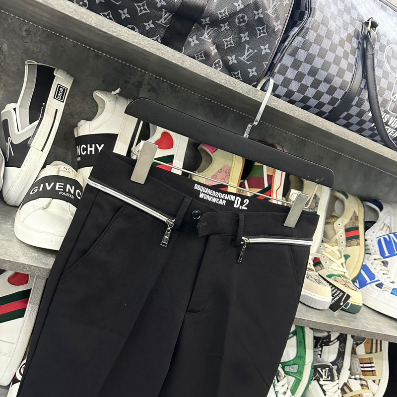 Quần Âu Nam DSQ2 Khoá Zip , Quần Vải Thêu Chữ Cạp Chất Vải Tuyết Mưa Không Nhăn Cao Cấp BN14