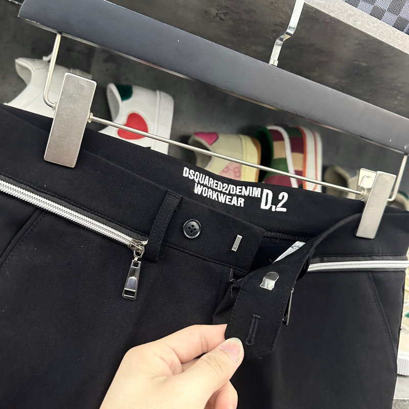 Quần Âu Nam DSQ2 Khoá Zip , Quần Vải Thêu Chữ Cạp Chất Vải Tuyết Mưa Không Nhăn Cao Cấp BN14