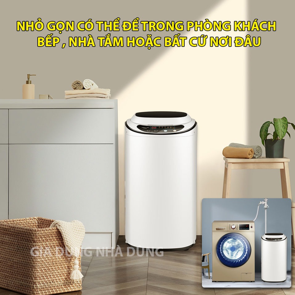 Máy giặt mini KAWASAKI tự động 100% - vắt , giặt , sấy khô , khử khuẩn bằng tia UV - Bảo hành 2 năm