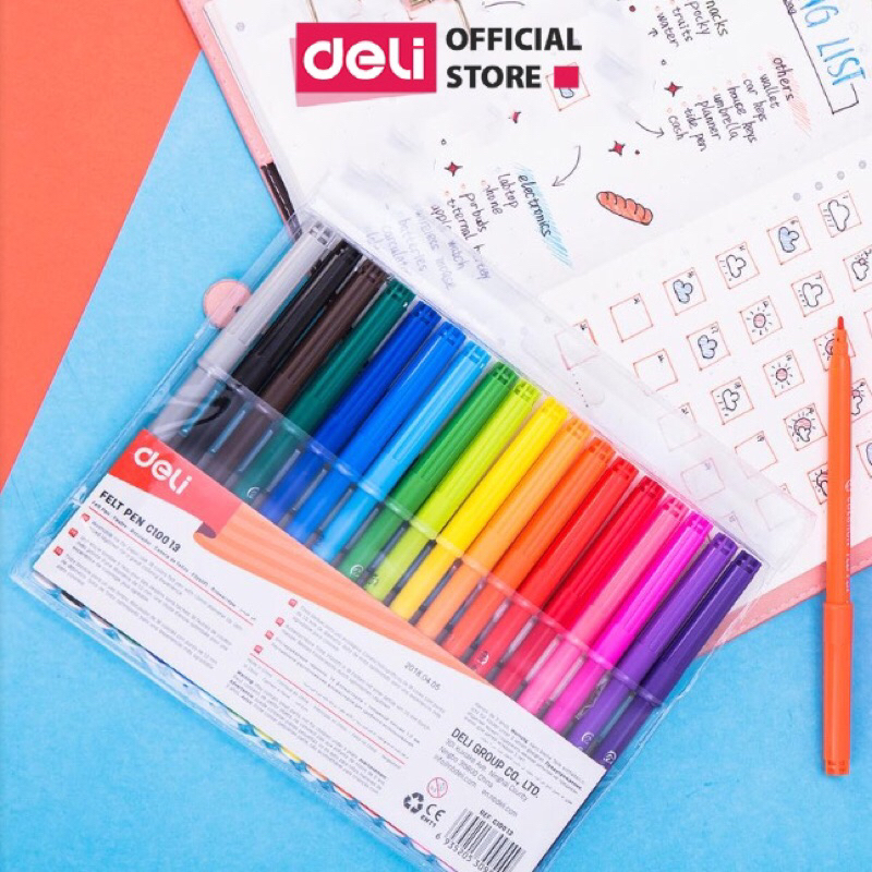 Bút lông màu deli cao cấp 12/18/24 màu