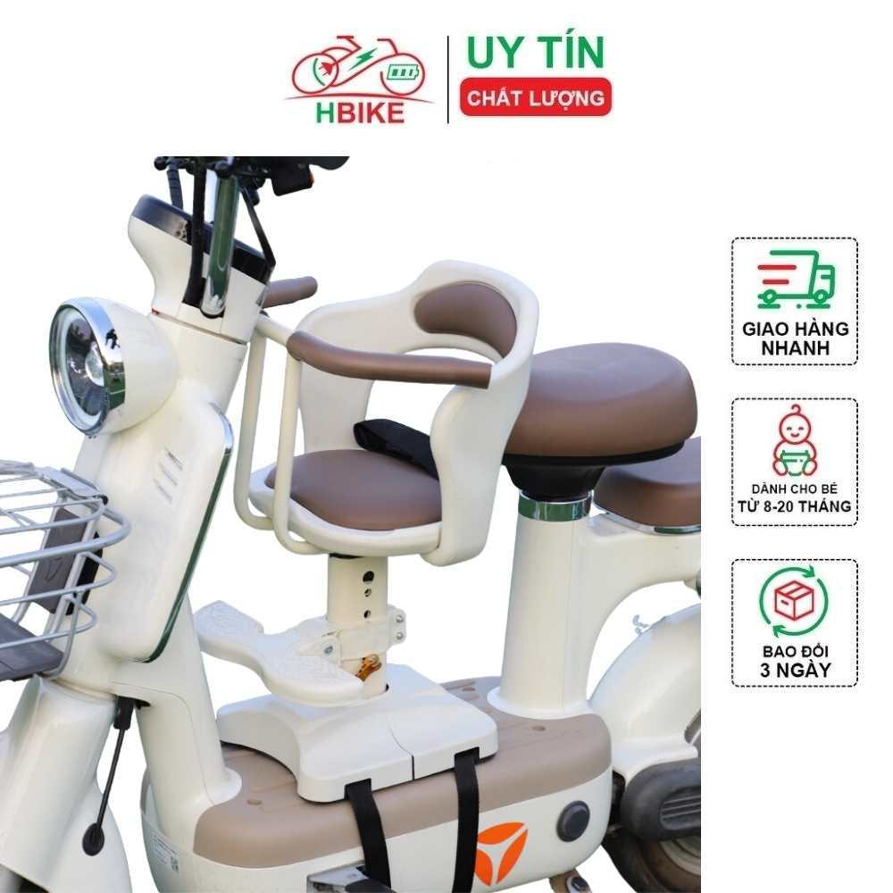Ghế bé ngồi xe đạp điện, xe máy có giảm xóc và quây bảo vệ an toàn H-BIKE phù hợp lắp đặt cho các loại xe điện