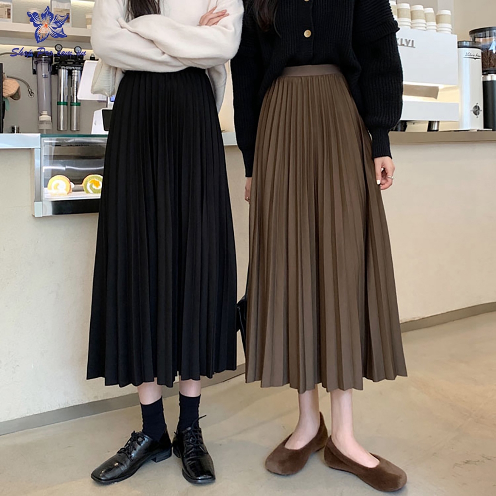 Chân Váy Xếp Ly Dáng Dài Công Sở Đủ Màu Shop Pro Mã CV6621