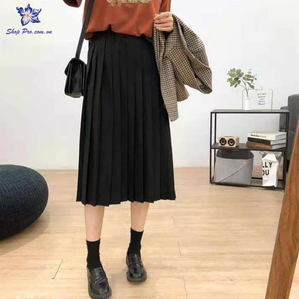Chân Váy Xếp Ly Dáng Dài Công Sở Đủ Màu Shop Pro Mã CV6621