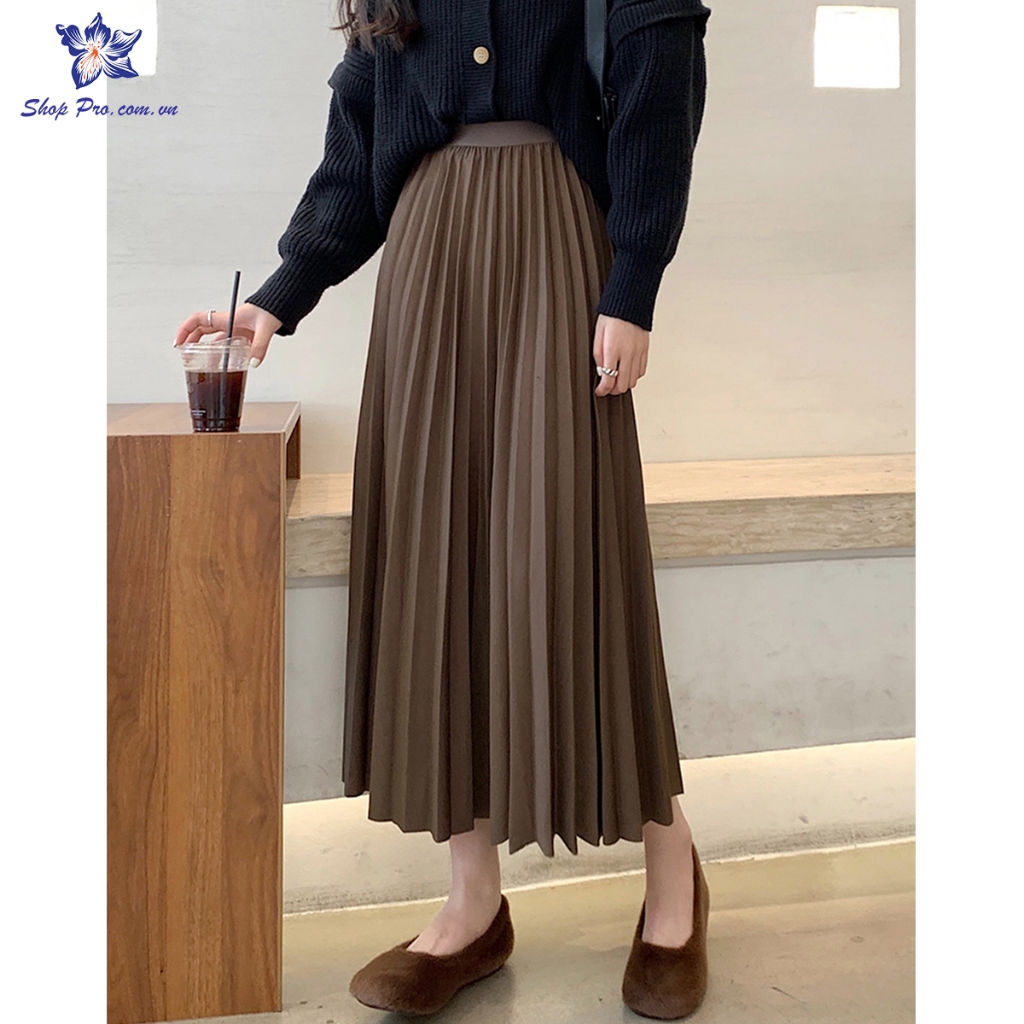 Chân Váy Xếp Ly Dáng Dài Công Sở Đủ Màu Shop Pro Mã CV6621