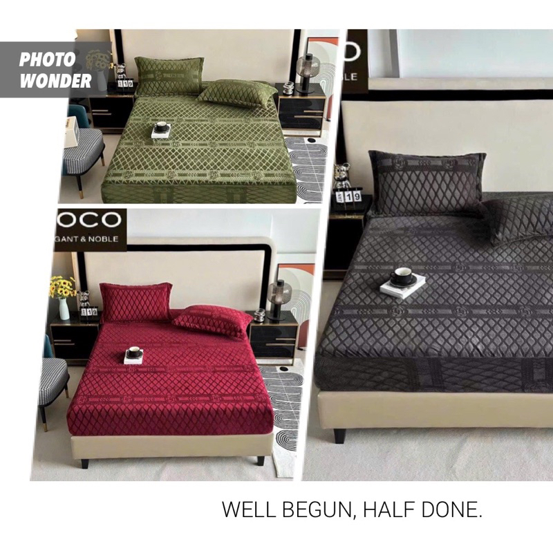 Bộ 3 món ga gối COCO tuyết Nhung