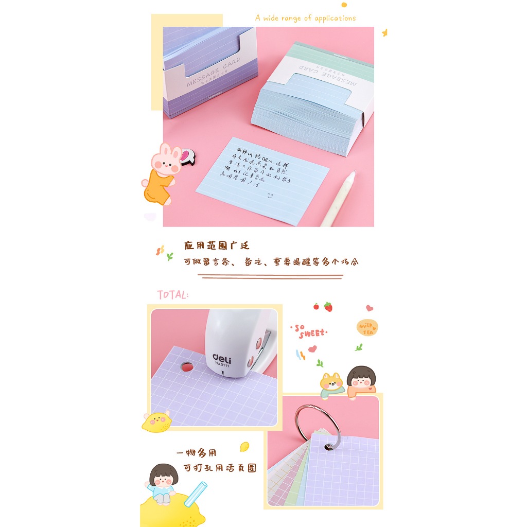 SN17 Giấy ghi chú màu macaron set 150 tờ