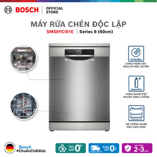 Máy rửa chén độc lập 14 bộ bosch sms8yci01e - series 8 -hàng chính hãng