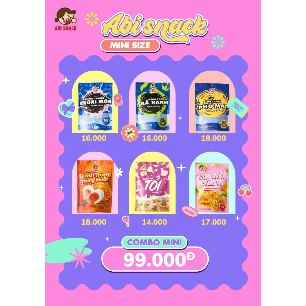 BÁNH TRÁNG ABI SNACK COMBO MINI SIZE