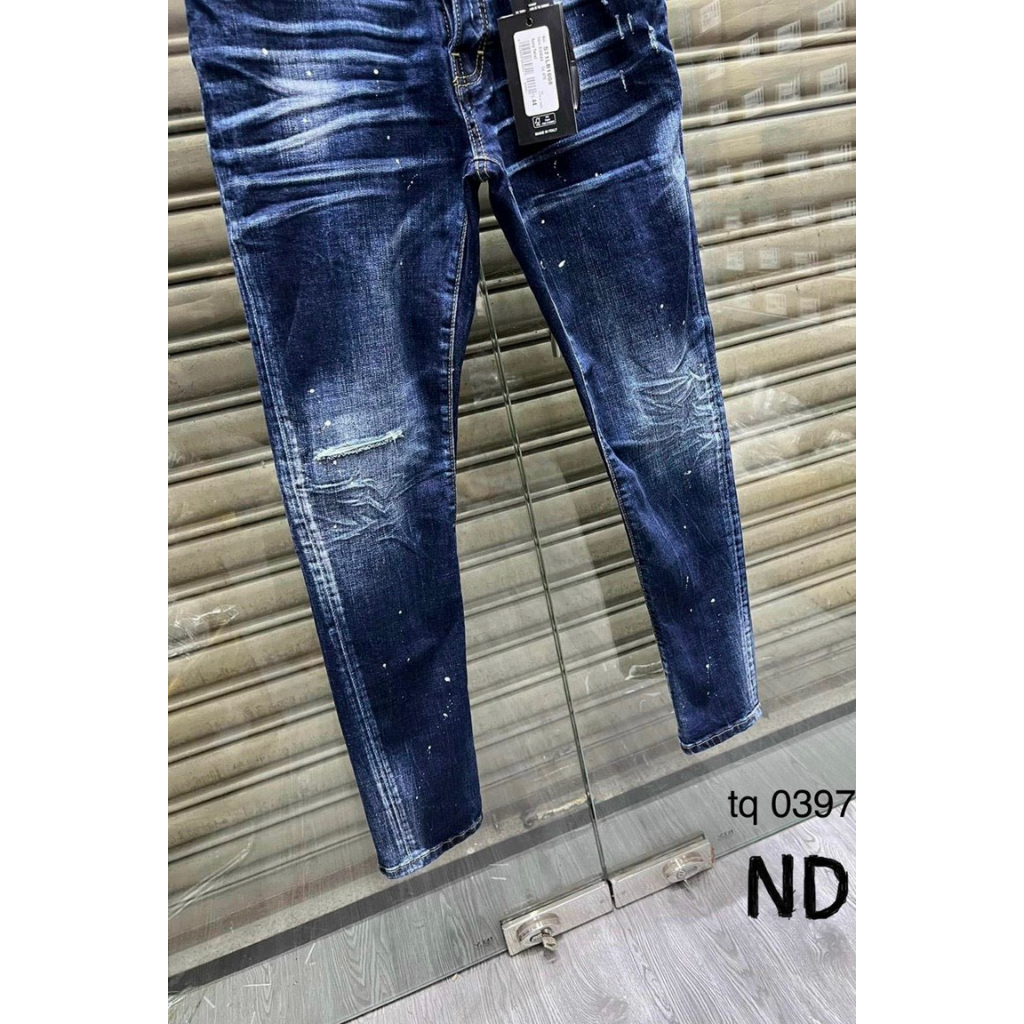 Quần Jeans Nam Xanh BIKER Vảy Sơn Trắng Gợn Sóng Nhẹ Cực Tôn Dáng BN06