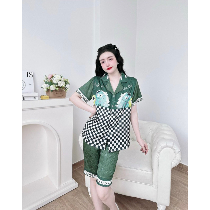 ✅Bộ Pijama lửng lụa xước mặc nhà,mềm mịn,Freesize 40kg-60kg