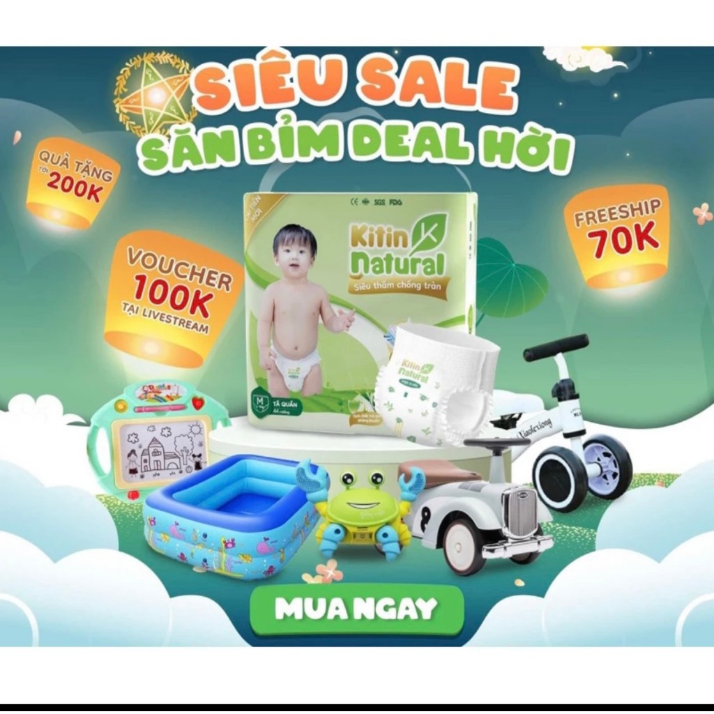 Bỉm Quần/ Dán Kitin Natural S50/DM44/M44/L40/XL38/XXL36/XXXL34