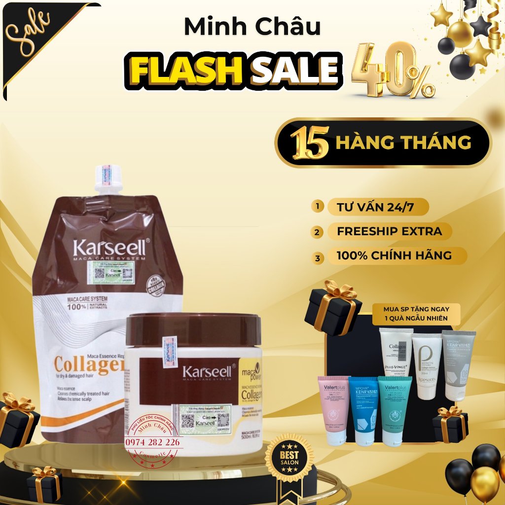 Hấp Ủ Dầu Karseell Maca Collagen Chính Hãng Siêu Mượt 500ml