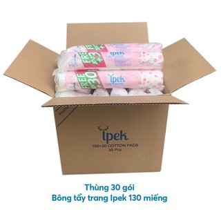 Thùng 30 gói bông tẩy trang Ipek siêu mềm mịn 120+30 miếng