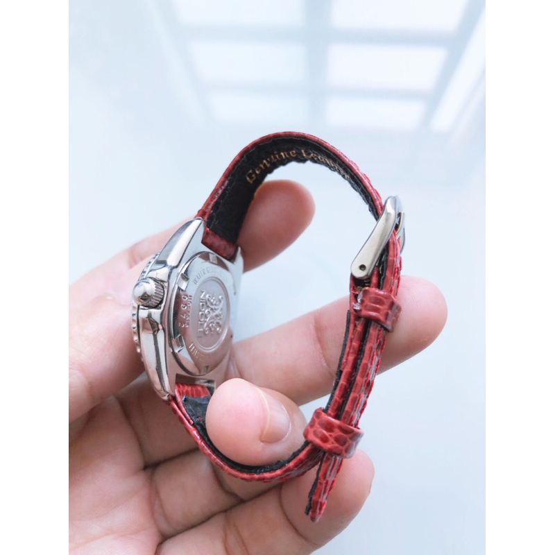 Đồng hồ nữ dây da xinh máy pin 2hand vintage - Nicole - size 28mm