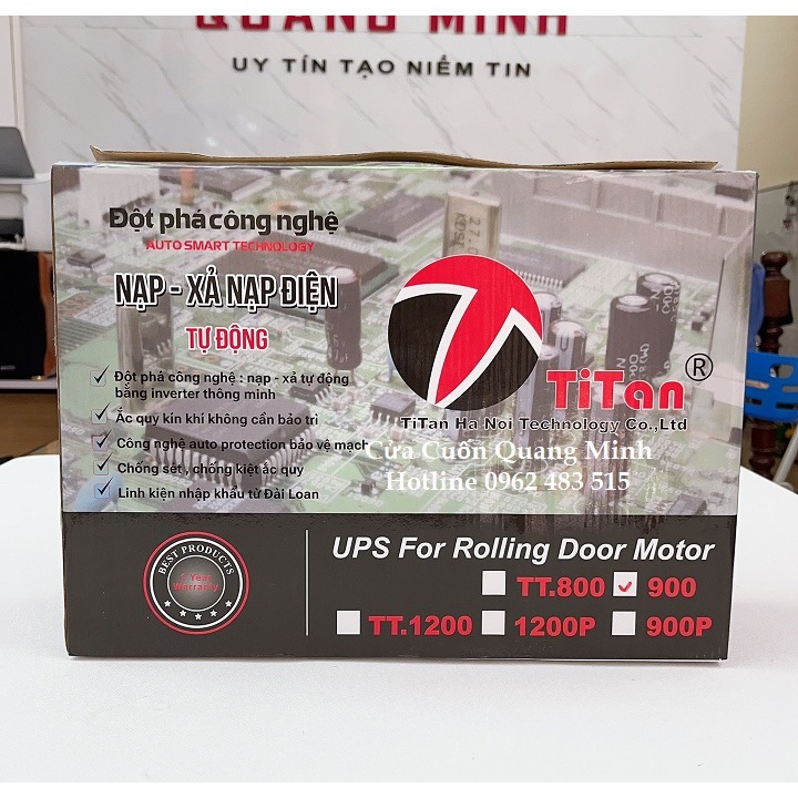 Lưu điện cửa cuốn TITAN Chính Hãng, Công nghệ Xả - Sạc Tự Động