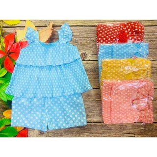 Bộ Lụa Cánh Tiên Xếp Li Tầng Bé (6-14kg) (giao màu ngẫu nhiên)