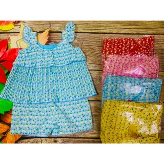 Bộ Lụa Cánh Tiên Xếp Li Tầng Bé (6-14kg) (giao màu ngẫu nhiên)