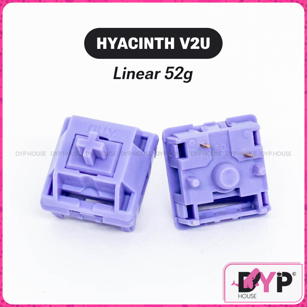 Switch Hyacinth V2U | Sillyworks | Linear 52g | Stem dài | 5 pin | Switch bàn phím cơ-Sound test dưới mô tả | dyp house