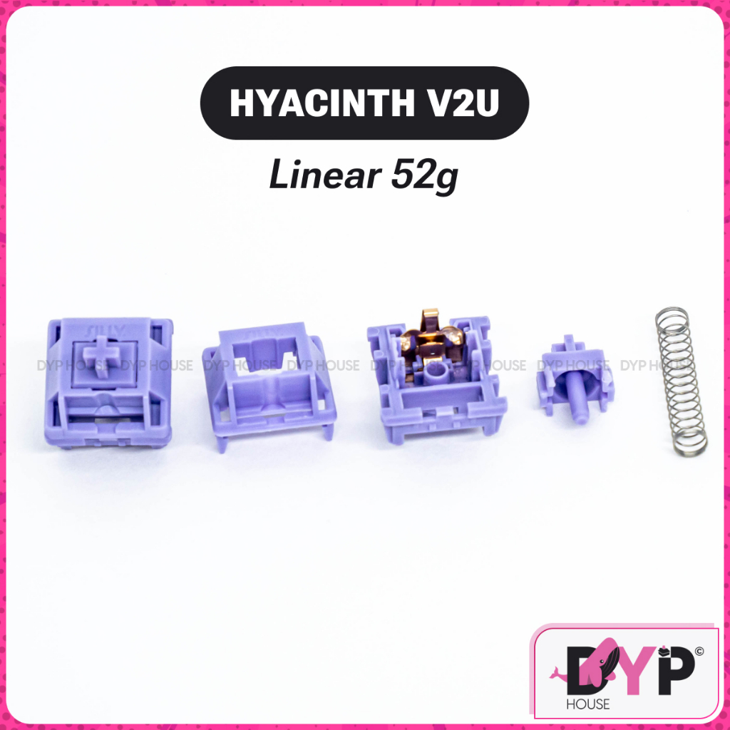 Switch Hyacinth V2U | Sillyworks | Linear 52g | Stem dài | 5 pin | Switch bàn phím cơ-Sound test dưới mô tả | dyp house