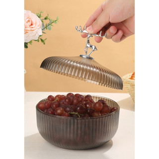 TẾT 2024] Khay đựng bánh kẹo tết phong cách châu âu, khay mứt tết tròn hình hươu vàng